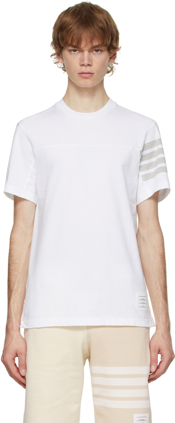 Thom Browne White Engineered 4-Bar T-Shirt