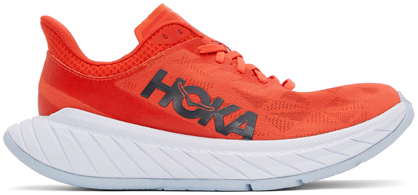 HOKA ONE ONE Carbon X 2 - Men's Racing Flats - Fiesta / White - 1113526-FWT