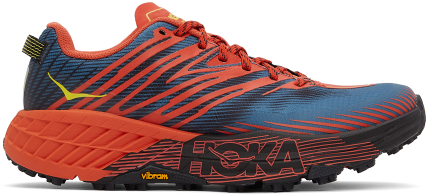 HOKA ONE ONE Speedgoat 4 - Men's Trail Shoes - Fiesta / Provincial Blue - 1106525-FPBL