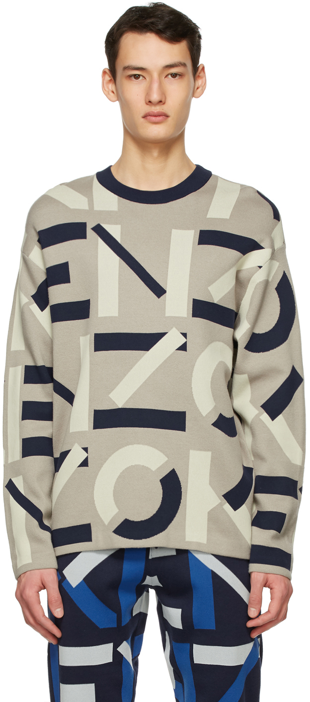 kenzo sweatshirt herr grå