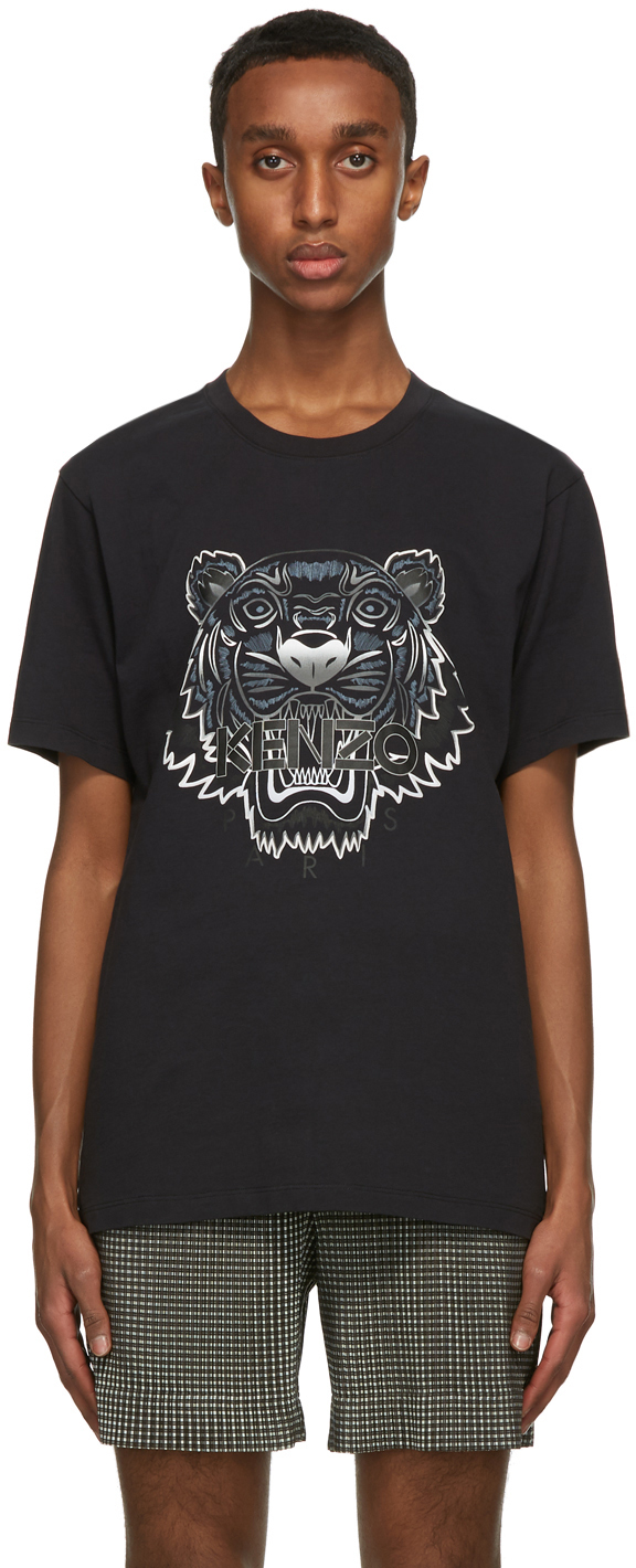kenzo black and white tiger t shirt