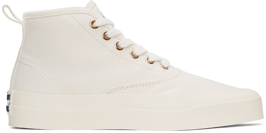 White Canvas High-Top Sneakers