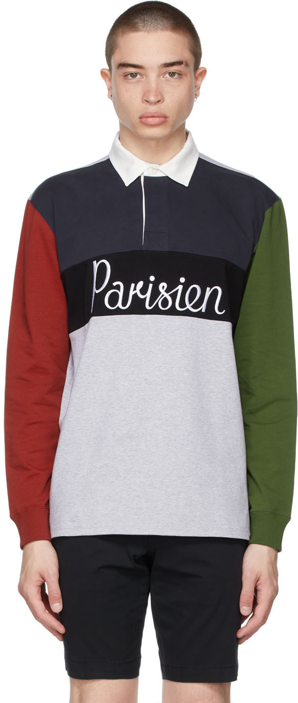 maison kitsune long sleeve polo