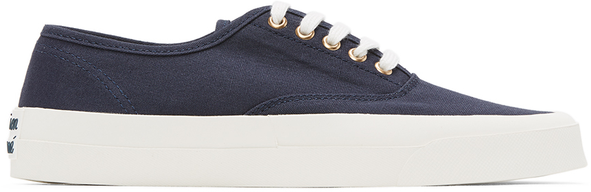 Navy Canvas Laced Sneakers