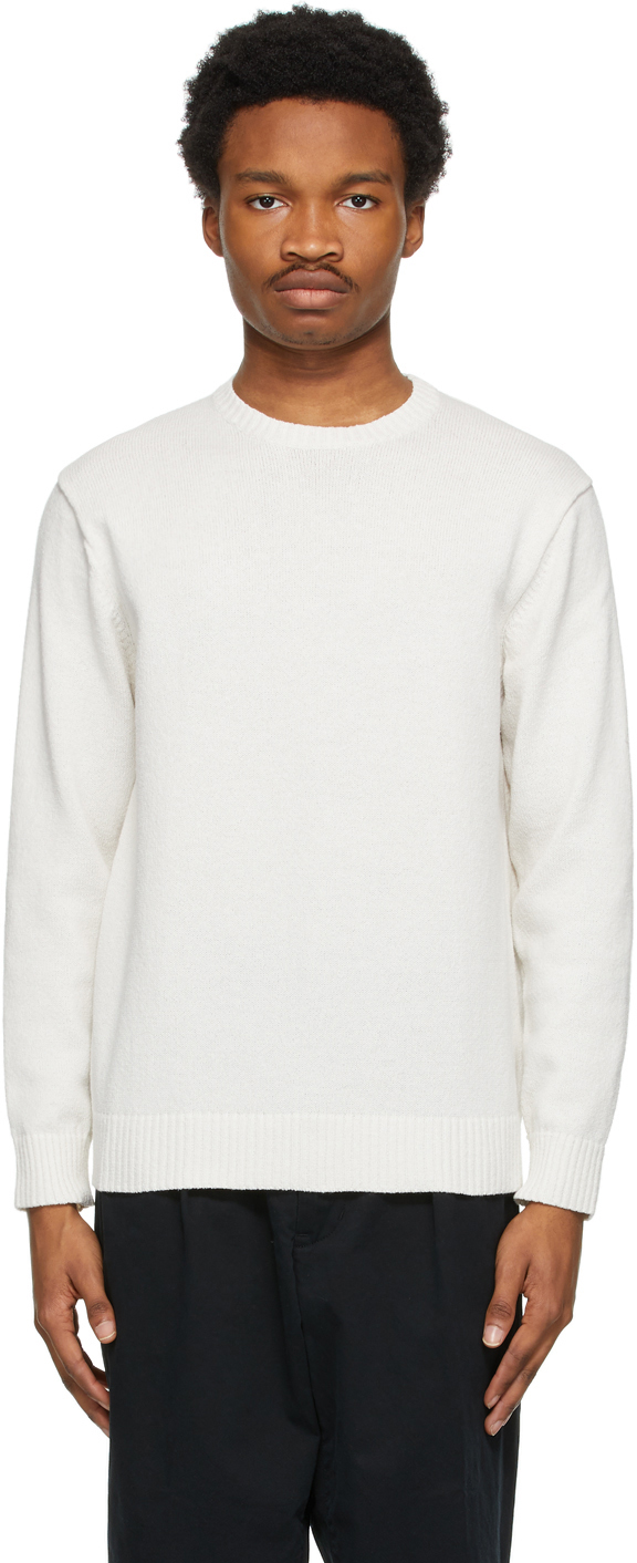 BEAMS PLUS: White Lily-Yam Sweater | SSENSE Canada
