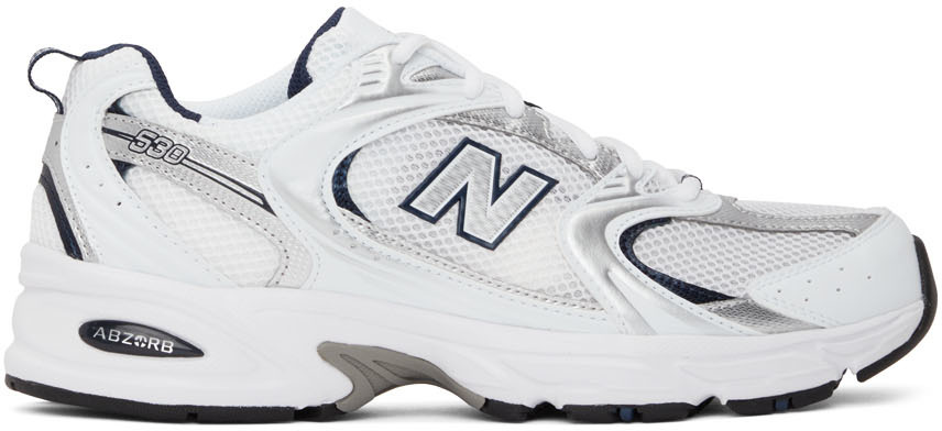 New Balance: Silver & White 530 Sneakers | SSENSE