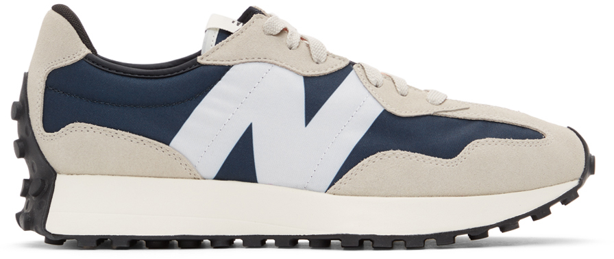 New Balance: Grey & Navy Outerspace 327IA Sneakers | SSENSE