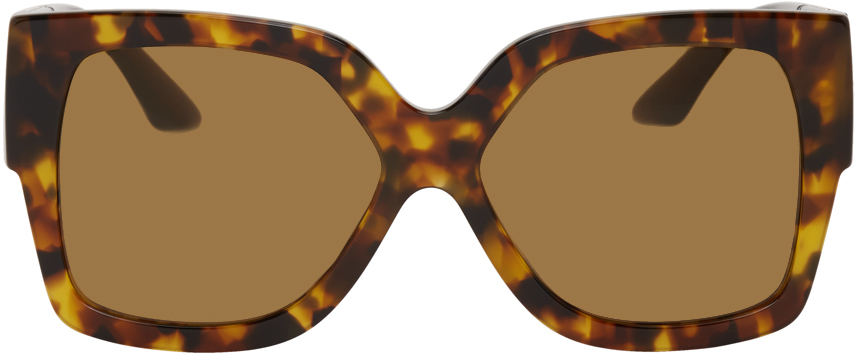 Versace Tortoiseshell Large Greca Square Sunglasses