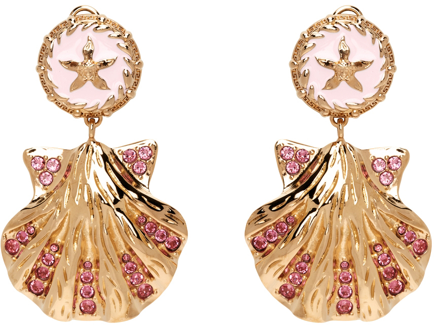 Versace Tresor De La Mer Starfish Shell Earrings In 4j000 Pink Modesens