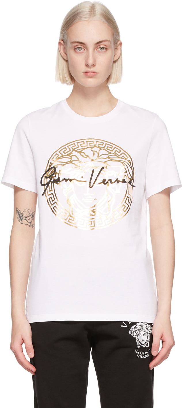 Versace SSENSE Exclusive White GV Signature Medusa T-Shirt