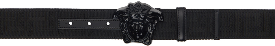 Versace Medusa Head Greca-print Belt - Black