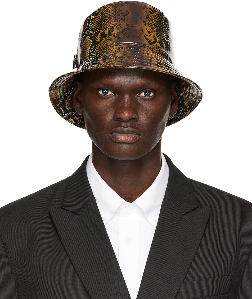 Versace: Brown Snake Bucket Hat | SSENSE