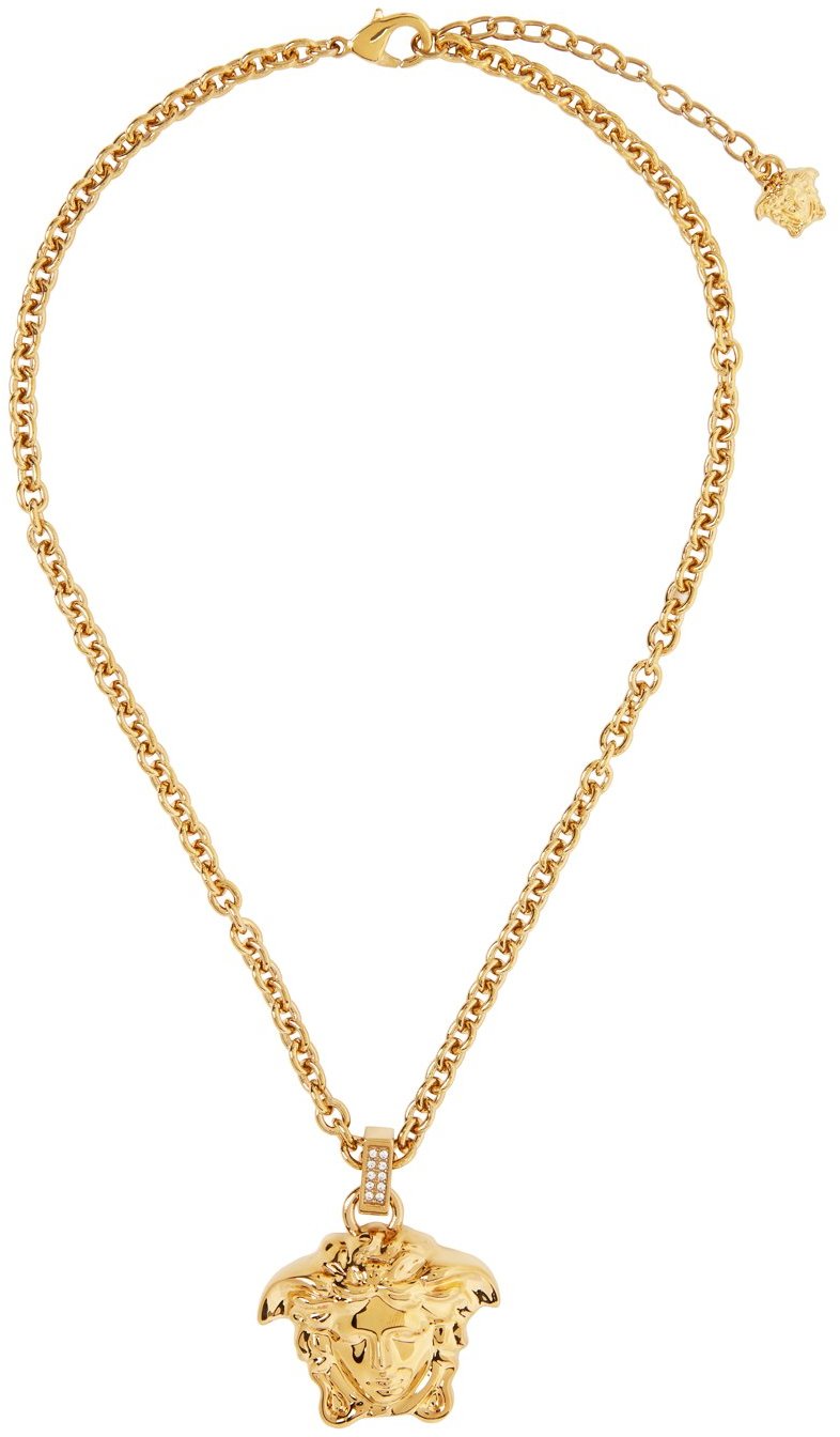 Versace: Gold & Green Western Cactus Necklace