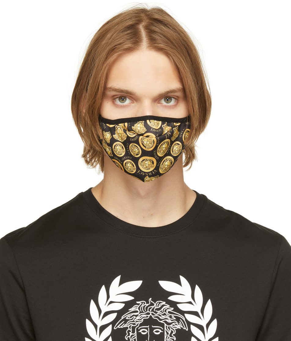 Womens Accessories Face masks Versace Cotton Medusa Logo-print Face Mask in Black 