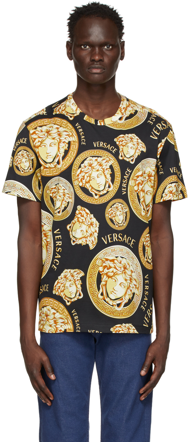 Versace: Black Medusa Amplified T-Shirt | SSENSE