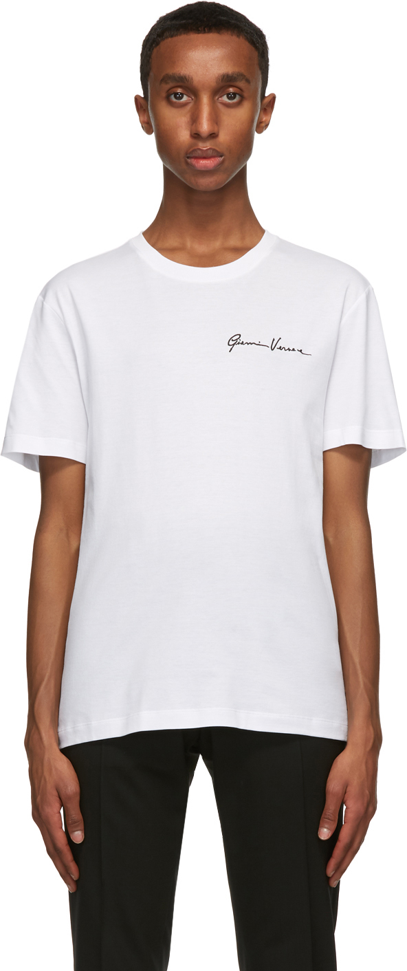 Versace: White GV Signature T-Shirt | SSENSE