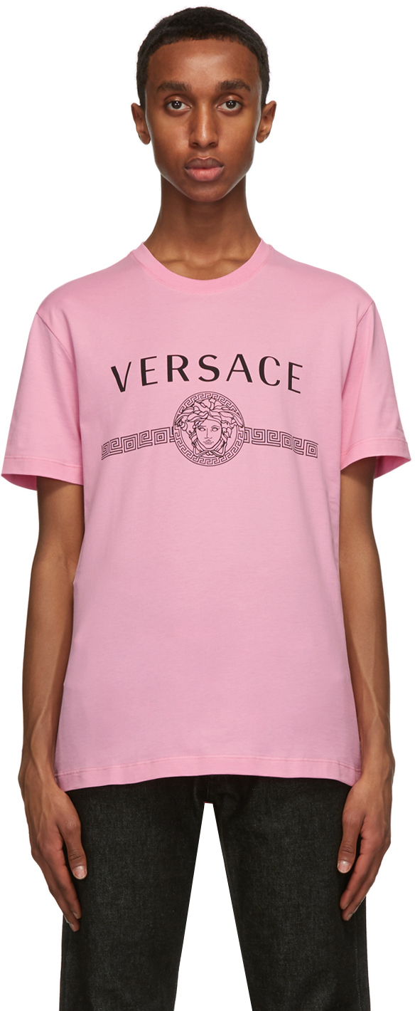 versace pink logo t shirt