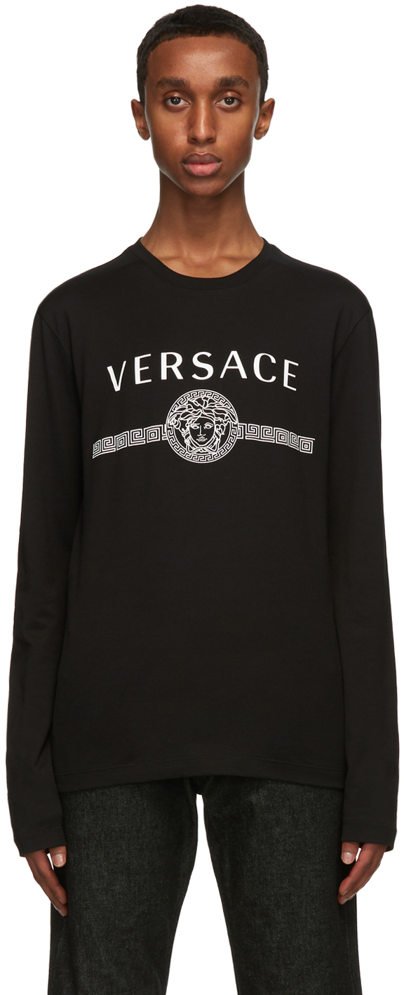 Versace Black Medusa Long Sleeve T-Shirt