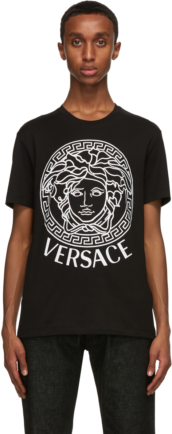 Versace SSENSE Exclusive Black & White Medusa Print T-Shirt