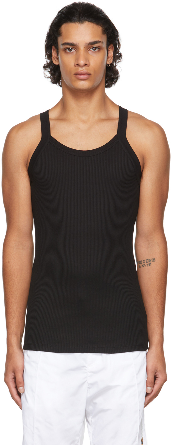 Versace: Black Greca Tank Top | SSENSE Canada