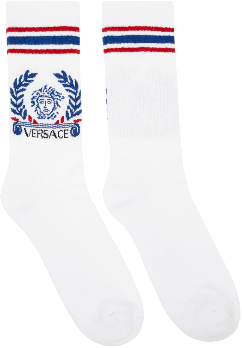 Versace: White Medusa Motif Socks | SSENSE