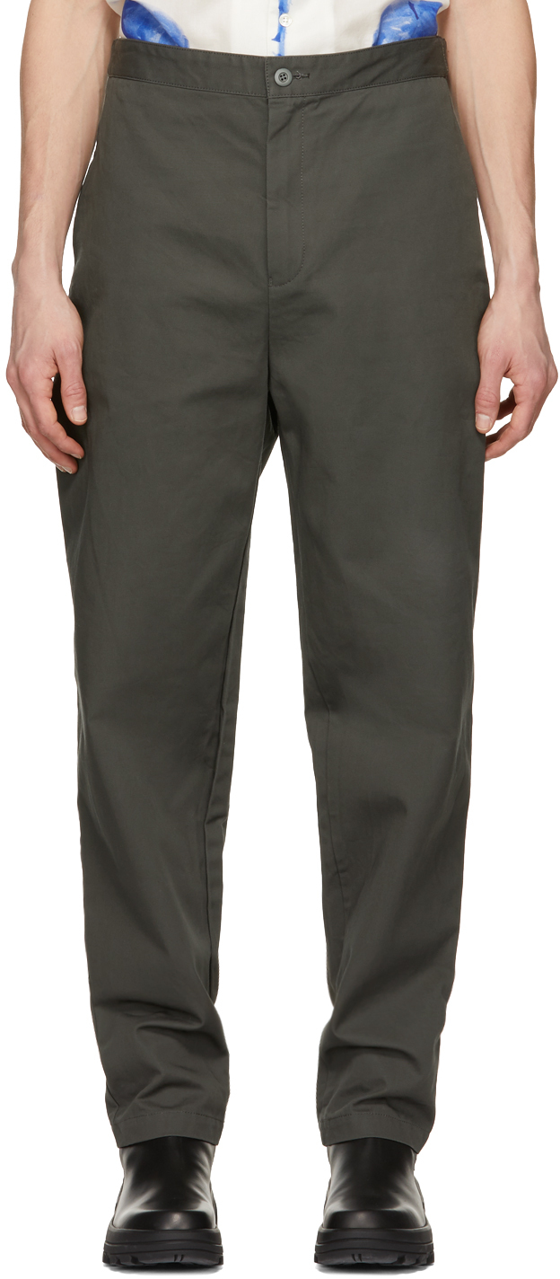 UNDERCOVER: Grey Twill Trousers | SSENSE