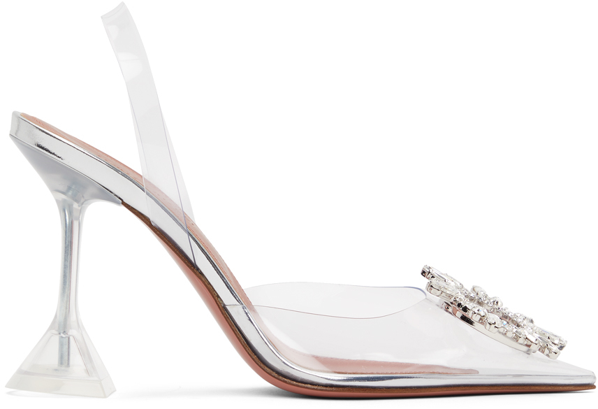 amina muaddi begum glass transparent sandals
