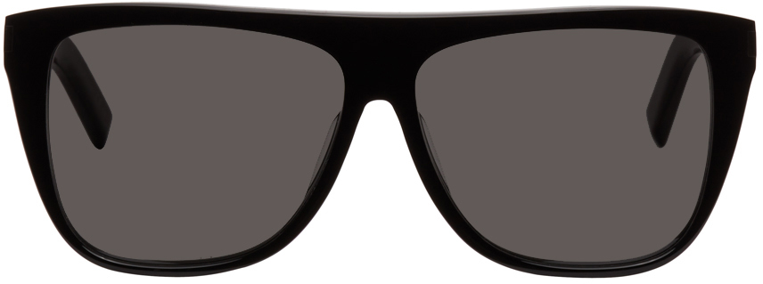 Saint Laurent Black New Wave Sl 1 Square Sunglasses In 002 Black