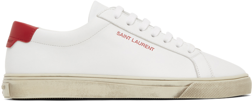 Saint Laurent White & Red Andy Sneakers