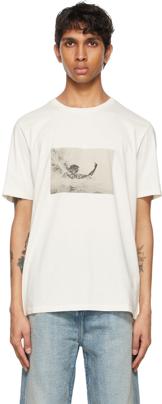 Saint Laurent Off-White Wave Surfer T-Shirt