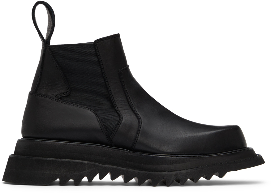 Julius: Black Side Gore Chelsea Boots | SSENSE