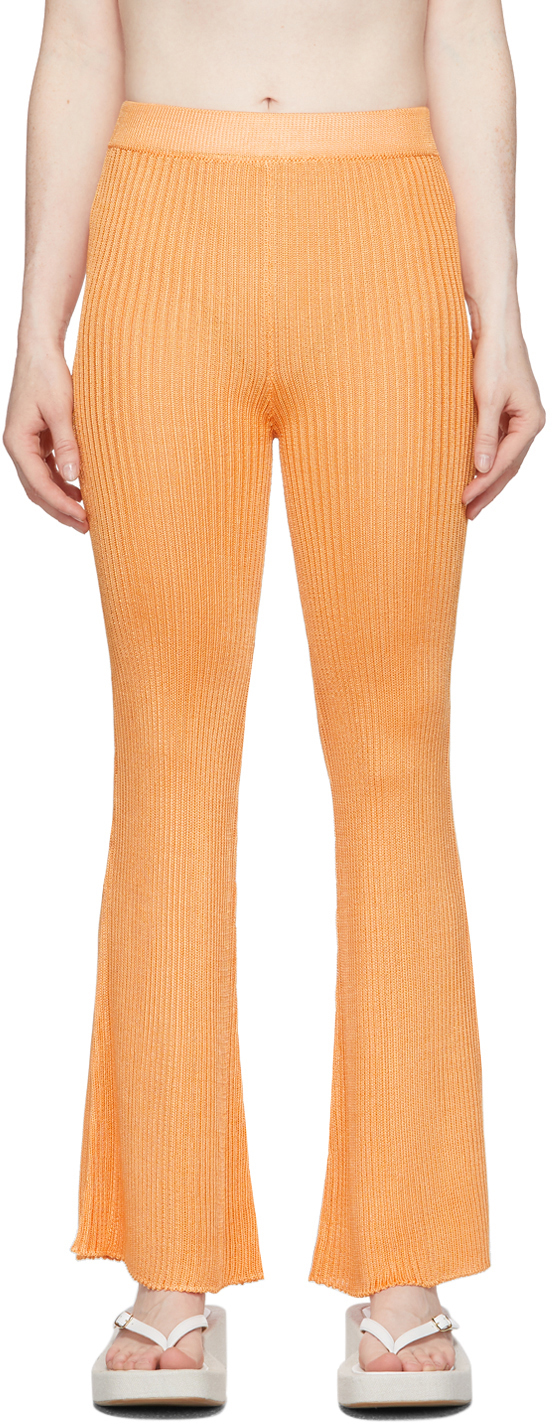 orange knit pants