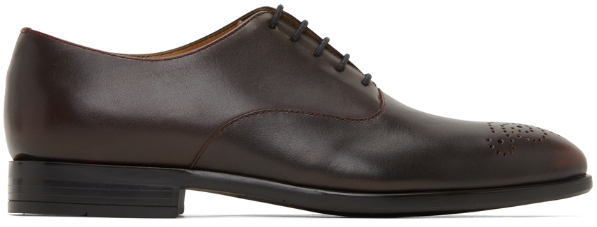PS by Paul Smith: Brown Leather Guy Oxfords | SSENSE Canada