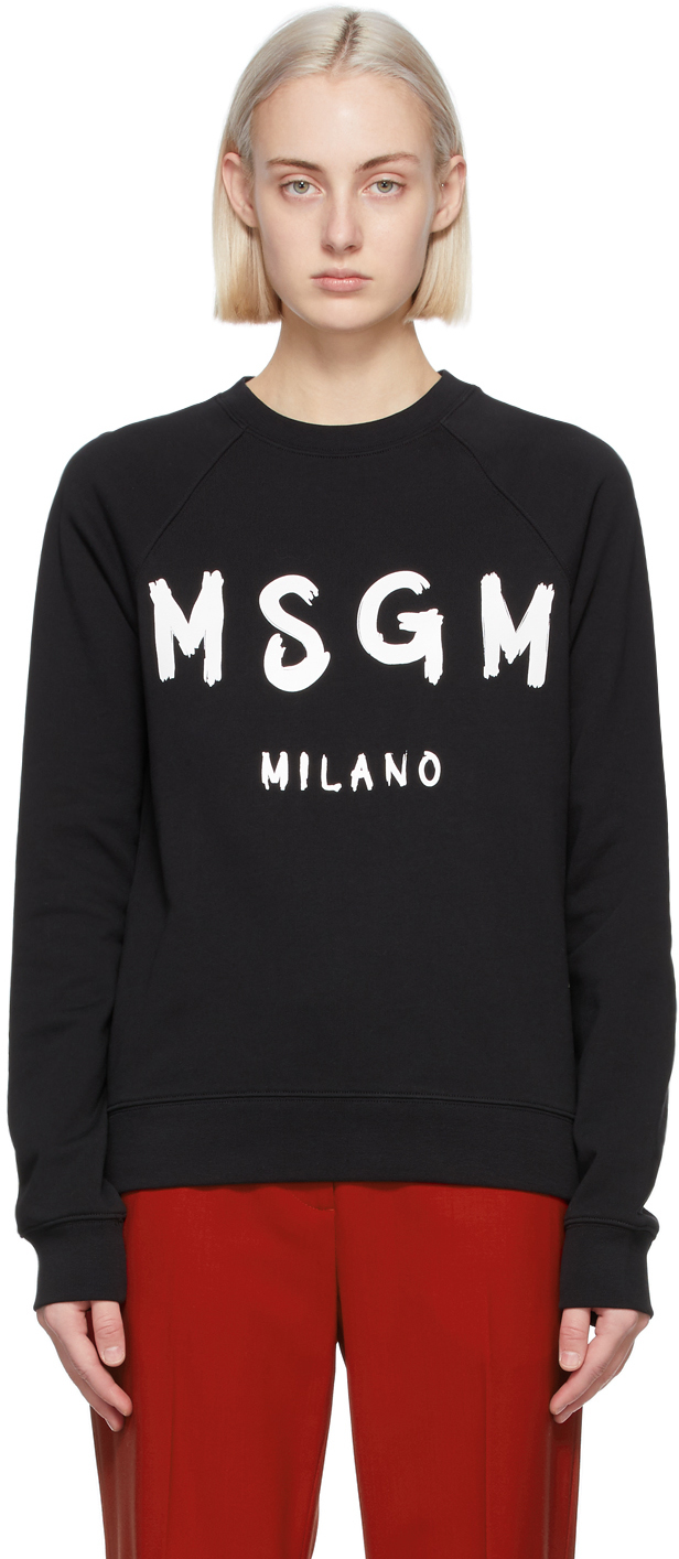 MSGM Black Artist Logo Sweatshirt