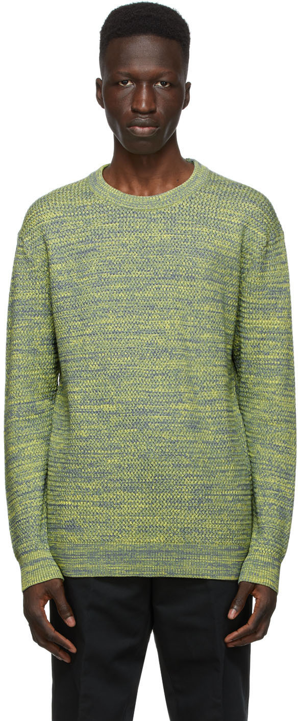 Dunhill: Grey & Yellow Melange Sweater | SSENSE