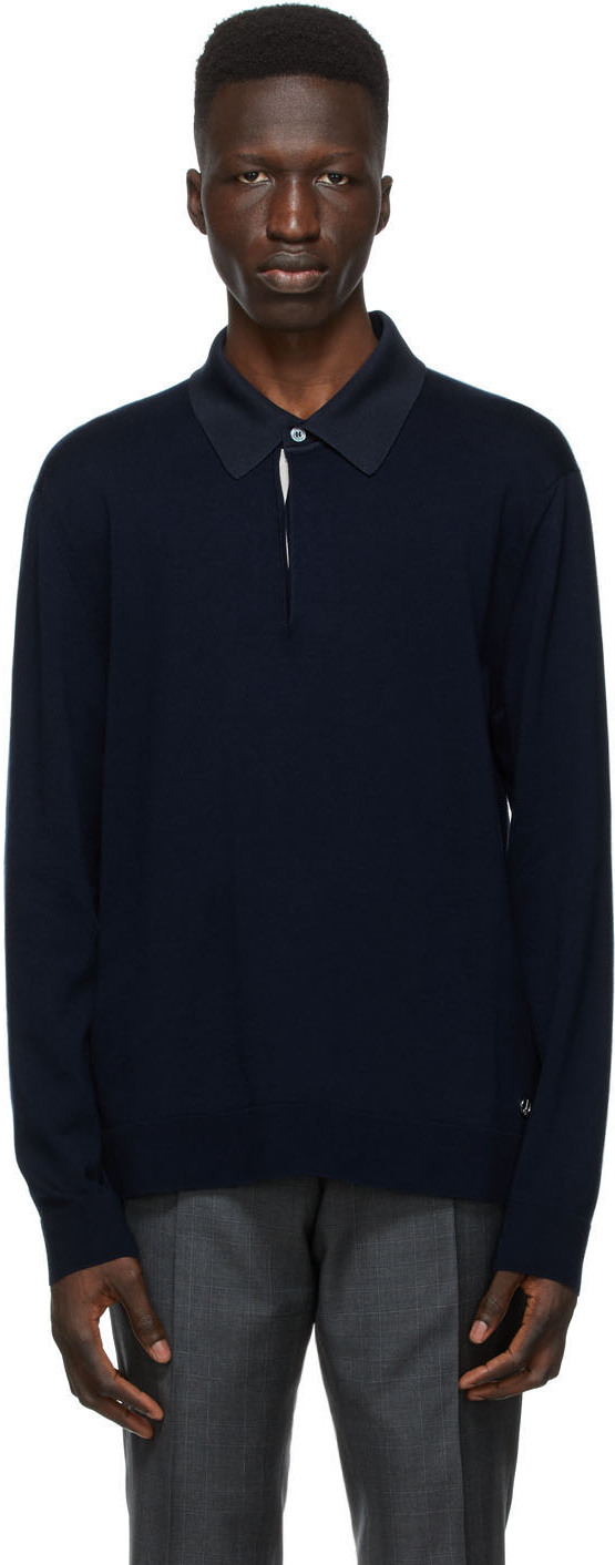 dunhill long placket polo