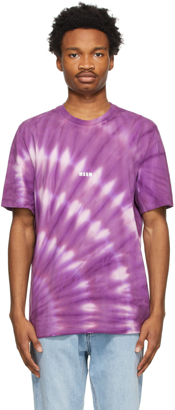 MSGM Purple Tie-Dye T-Shirt