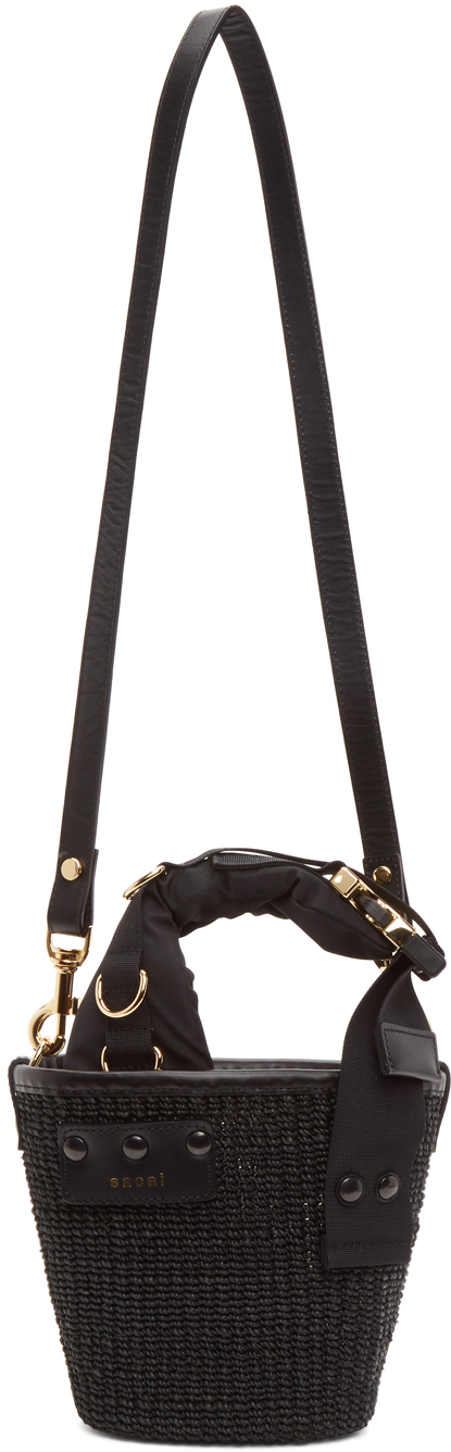 Sacai ブラック マイクロ Hybrid Marche バッグ