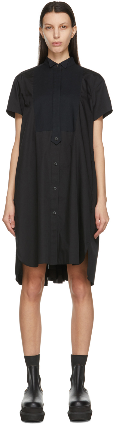 Black Shirt Dress by sacai on Sale