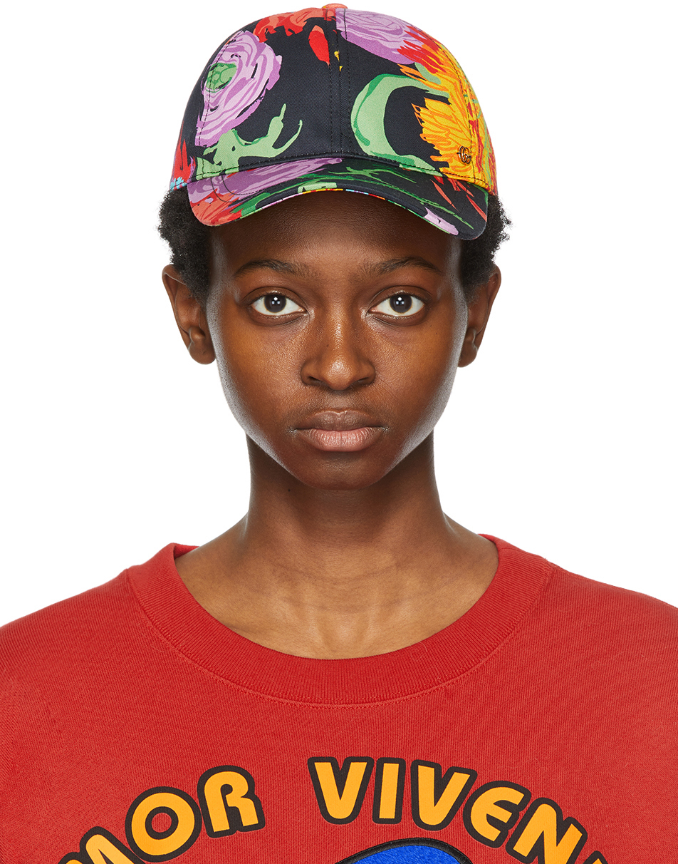midlertidig fokus ved siden af Gucci: Black Ken Scott Edition Floral Print Cap | SSENSE