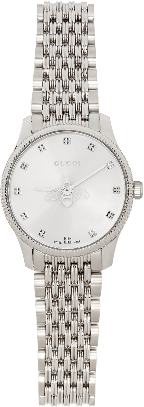 Gucci Silver 29mm G-Timeless Bee Watch