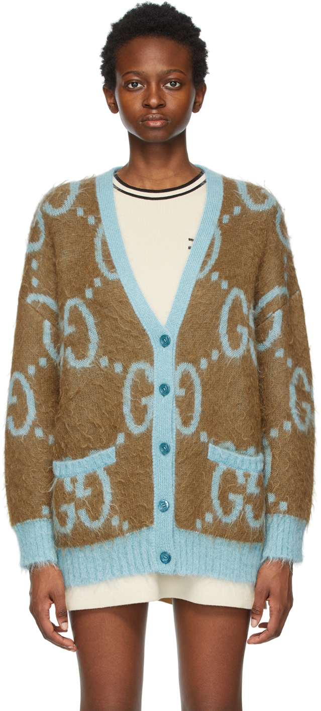 reversible gg mohair wool cardigan