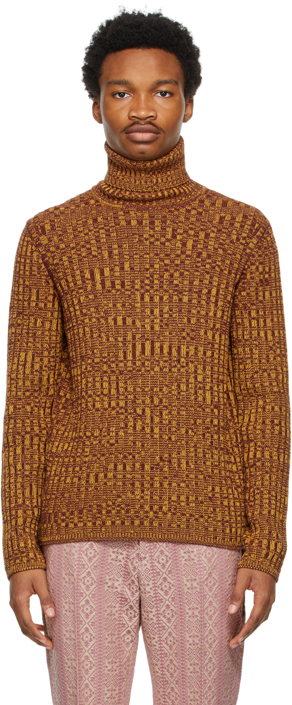 Gucci: Yellow & Brown Vanisé Knit Sweater | SSENSE