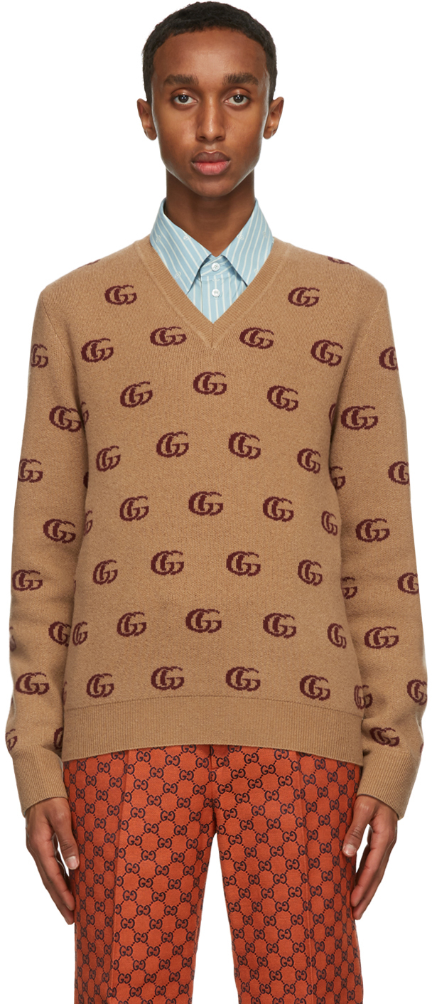 gucci tan mens sweater
