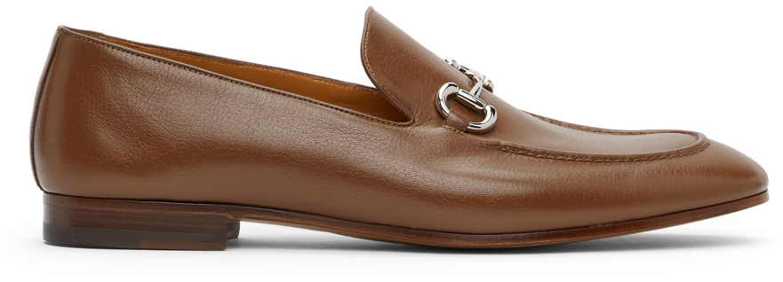 Gucci Tan Leather Horsebit Loafers