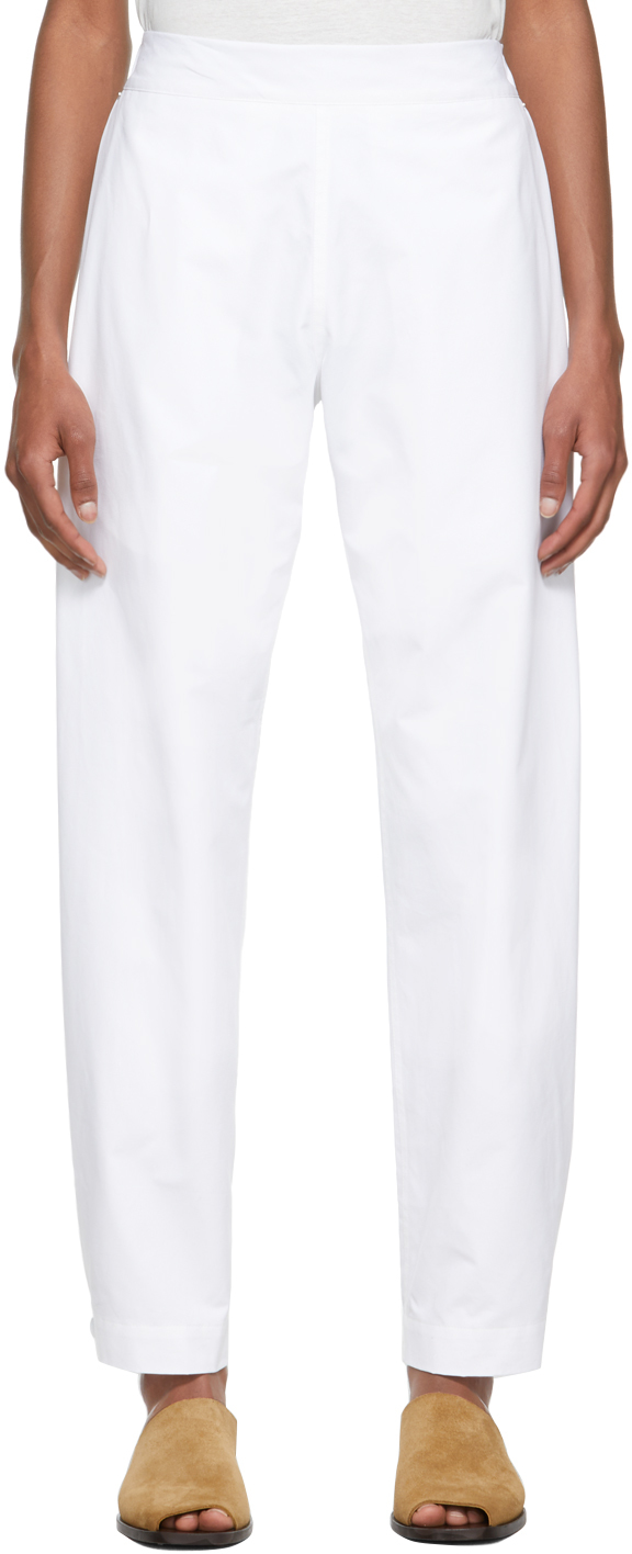 3MAN White Canvas Sack Trousers
