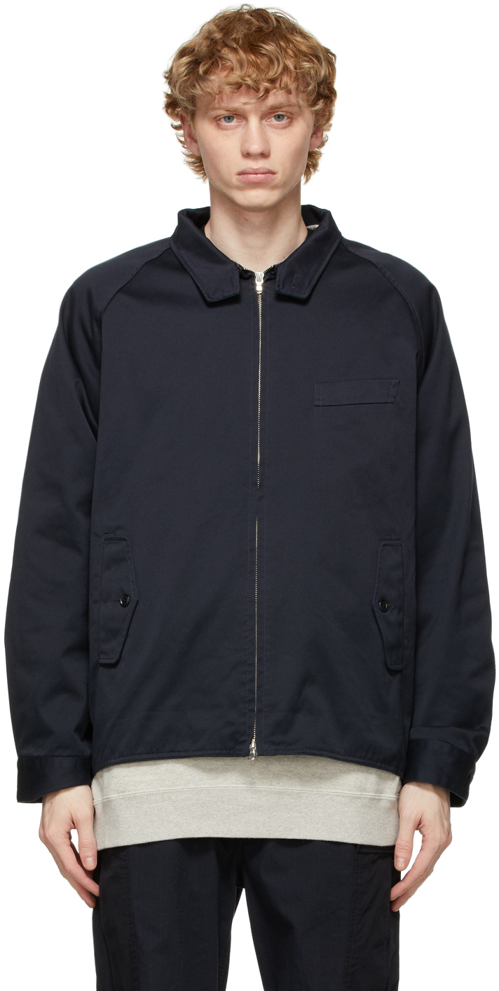 Nanamica: Navy Gore-Tex® Chino Crew Jacket | SSENSE