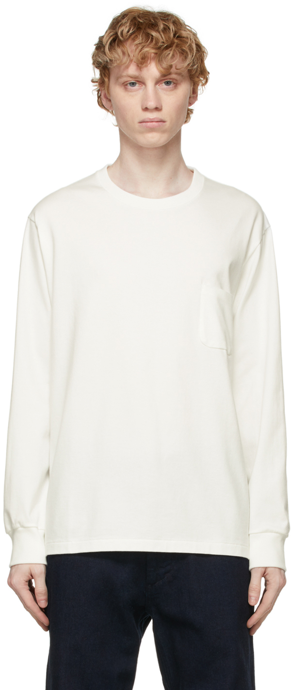 Nanamica: Off-White Pocket Long Sleeve T-Shirt | SSENSE