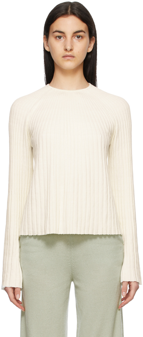 white silk sweater