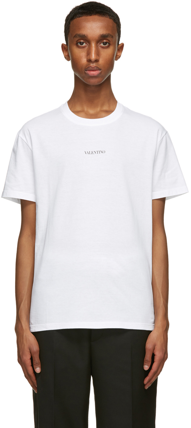 Valentino: White Logo T-Shirt | SSENSE
